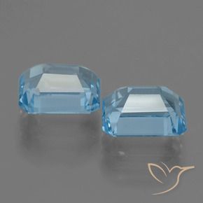 Topazio naturale blu da 5,82 ct, taglio smeraldo, VVS-VS