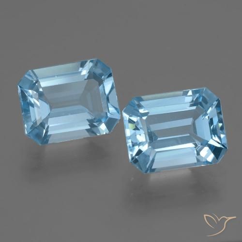 4.98ctw Naturale Celeste Topazio, Taglio smeraldo, VVS-VS