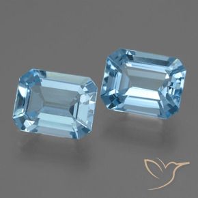 Gemme di Topazio Celeste naturale da 4.98 ct, Ottagonale / Taglio smeraldo, VVS-VS