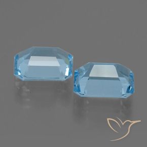 Gemme di Topazio Celeste naturale da 4.98 ct, Ottagonale / Taglio smeraldo, VVS-VS