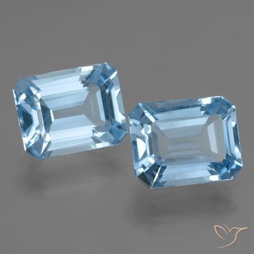 5.93ctw Naturale Celeste Topazio, Taglio smeraldo, VVS-VS