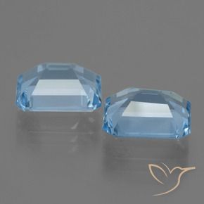 Gemme di Topazio Celeste naturale da 5.93 ct, Ottagonale / Taglio smeraldo, VVS-VS