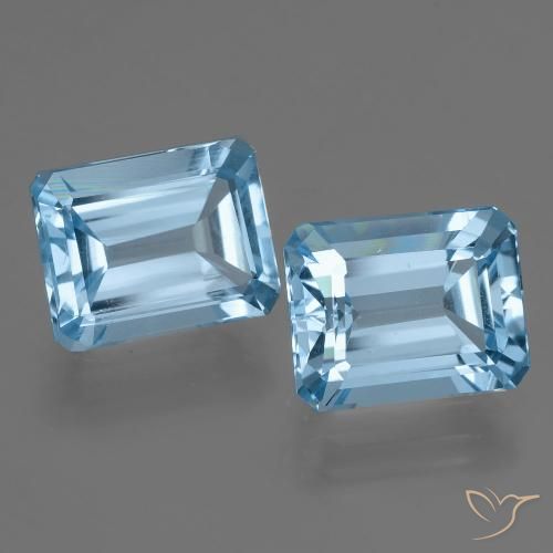 5.93ctw Naturale Blu svizzero Topazio, Taglio smeraldo, VVS-VS