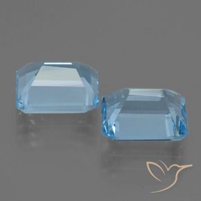 Gemme di Topazio Blu svizzero naturale da 5.93 ct, Ottagonale / Taglio smeraldo, VVS-VS