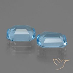Gemme di Topazio Celeste naturale da 4.47 ct, Ottagonale / Taglio smeraldo, VS