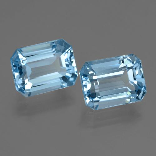 Gemme di Topazio Blu svizzero naturale da 5.26 ct, Taglio smeraldo, VVS-VS