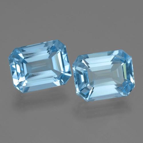 Topazio naturale blu da 5,17 ct, taglio smeraldo, VVS-VS