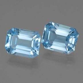 Topazio naturale blu da 5,17 ct, taglio smeraldo, VVS-VS