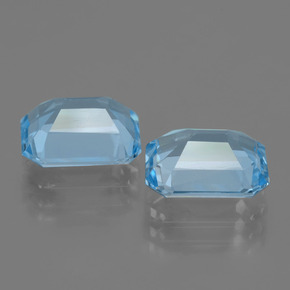 Topazio naturale blu da 5,17 ct, taglio smeraldo, VVS-VS