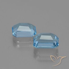 Gemme di Topazio Celeste naturale da 5.97 ct, Ottagonale / Taglio smeraldo, VVS-VS
