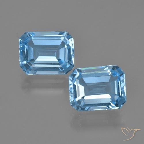 4.87ctw Naturale Blu svizzero Topazio, Taglio smeraldo, VVS-VS