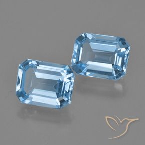 Gemme di Topazio Blu svizzero naturale da 4.87 ct, Ottagonale / Taglio smeraldo, VVS-VS