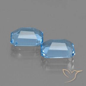 Gemme di Topazio Blu svizzero naturale da 4.87 ct, Ottagonale / Taglio smeraldo, VVS-VS