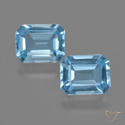 4.99ctw Naturale Blu svizzero Topazio, Taglio smeraldo, VS