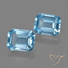 Gemme di Topazio Blu svizzero naturale da 4.99 ct, Ottagonale / Taglio smeraldo, VS