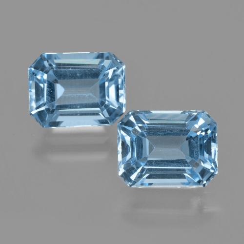Gemme di Topazio Blu svizzero naturale da 5.69 ct, Taglio smeraldo, VVS