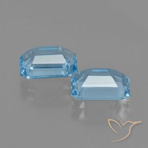 Gemme di Topazio Blu svizzero naturale da 5.25 ct, Taglio smeraldo, VVS-VS