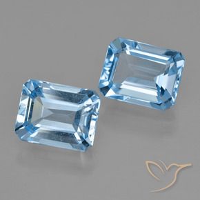Gemme di Topazio Blu svizzero naturale da 5.72 ct, Ottagonale / Taglio smeraldo, VVS-VS