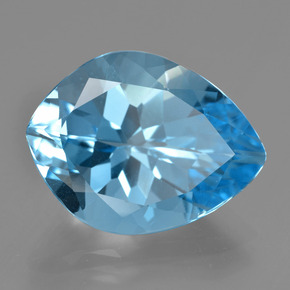 Topazio naturale blu da 19,23 ct, forma fantasia, VVS