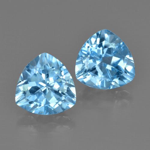 Topazio naturale blu da 5,86 ct, trillion, VVS