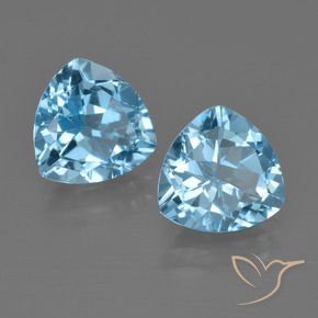 Gemme di Topazio Blu svizzero naturale da 5.65 ct, Taglio trillion, VS