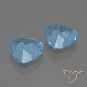 Gemme di Topazio Blu svizzero naturale da 5.65 ct, Taglio trillion, VS