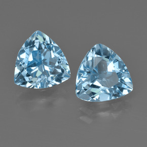 Gemme di Topazio Celeste naturale da 5.56 ct, Taglio trillion, VVS