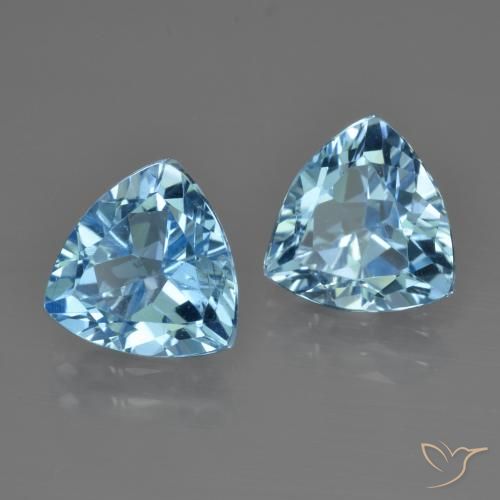 Gemme di Topazio Blu svizzero naturale da 5.74 ct, Taglio trillion, VS
