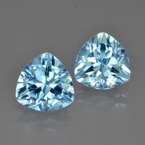 Gemme di Topazio Blu svizzero naturale da 5.91 ct, Taglio trillion, VVS-VS