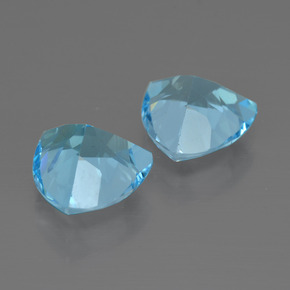 Gemme di Topazio Blu svizzero naturale da 5.91 ct, Taglio trillion, VVS-VS