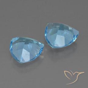 Gemme di Topazio Celeste naturale da 5.62 ct, Taglio trillion, VS
