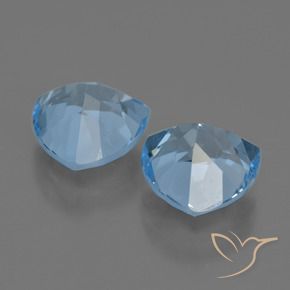 Gemme di Topazio Celeste naturale da 6.56 ct, Taglio trillion, VVS-VS