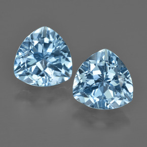 Gemme di Topazio Blu svizzero naturale da 5.85 ct, Taglio trillion, VVS