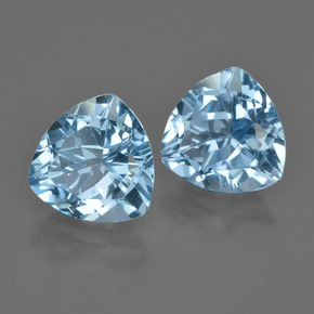 Gemme di Topazio Blu svizzero naturale da 5.85 ct, Taglio trillion, VVS
