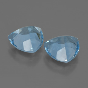 Gemme di Topazio Blu svizzero naturale da 5.85 ct, Taglio trillion, VVS