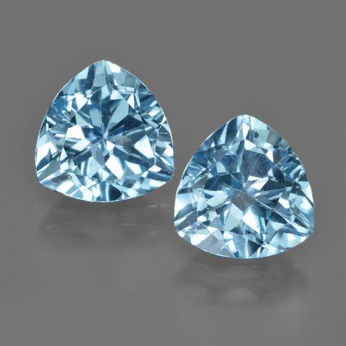 Topazio naturale blu da 5,90 ct, trillion, VVS-VS