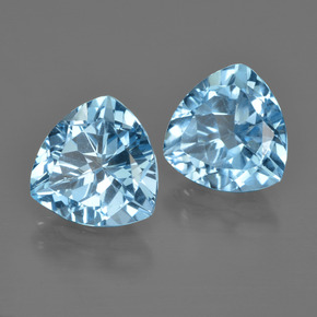 Topazio naturale blu da 5,90 ct, trillion, VVS-VS