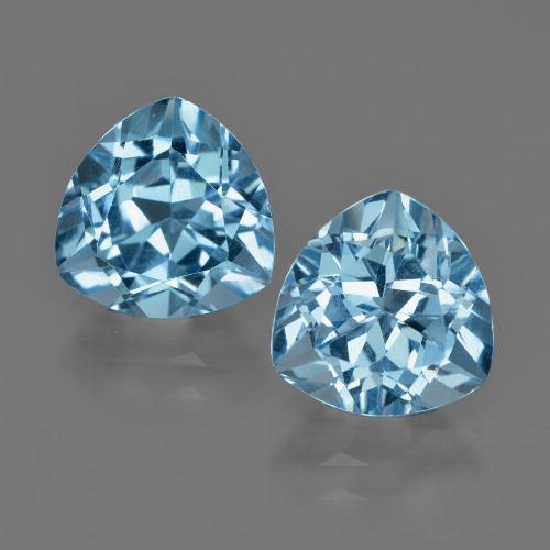Topazio naturale blu da 6,51 ct, trillion, VVS-VS