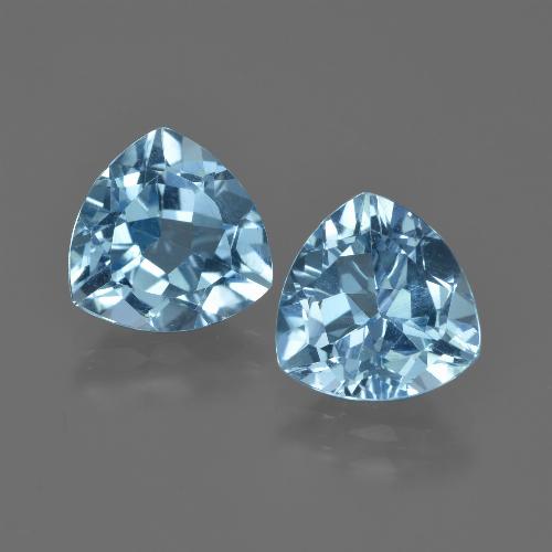 Gemme di Topazio Blu svizzero naturale da 5.57 ct, Taglio trillion, VVS-VS