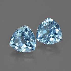 Gemme di Topazio Blu svizzero naturale da 5.57 ct, Taglio trillion, VVS-VS