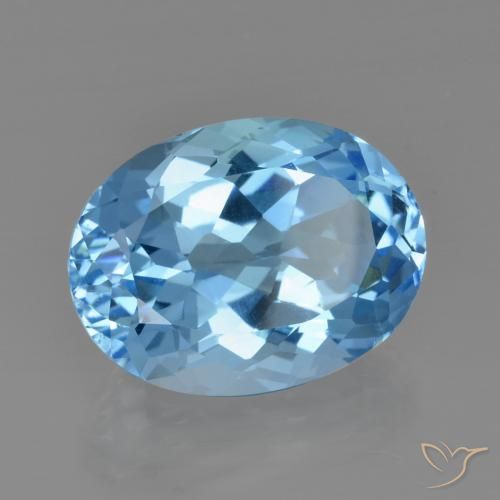 Topazio Blu svizzero naturale da 23.58 ct, Ovale, VVS