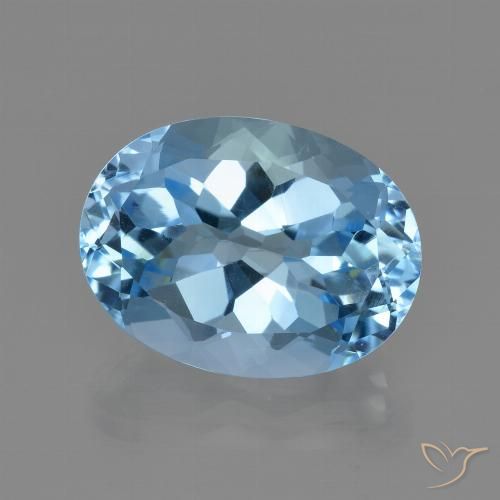21.58ct Naturale Celeste Topazio, Ovale, VVS