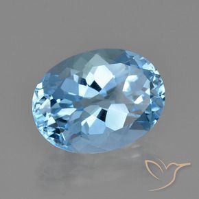 Topazio Celeste naturale da 21.58 ct, Ovale, VVS