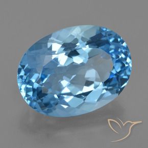 Topazio Blu svizzero naturale da 22.72 ct, Ovale, VVS-VS