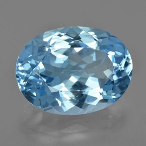 Topazio naturale blu da 22,82 ct, taglio ovale, VVS