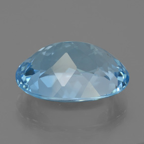 Topazio naturale blu da 22,82 ct, taglio ovale, VVS