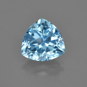 Topazio Celeste naturale da 3.44 ct, Taglio trillion, VVS-VS