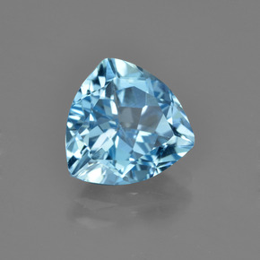 Topazio Celeste naturale da 3.44 ct, Taglio trillion, VVS-VS