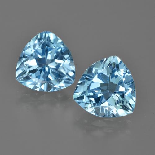 Topazio naturale blu da 7,32 ct, trillion, VVS-VS