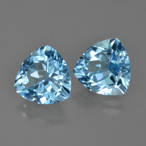 Topazio naturale blu da 7,32 ct, trillion, VVS-VS